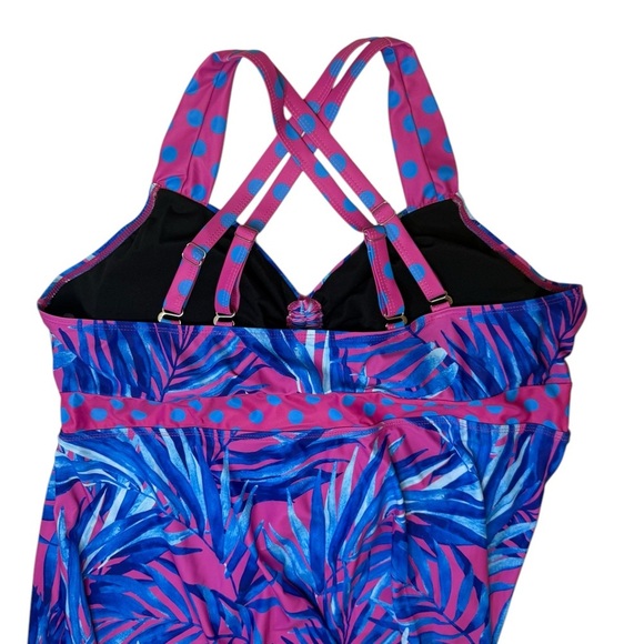 Swimsuits for All Two Piece Skirt Swimsuit Tankini Tropical NEW Size 5XL - Picture 5 of 6